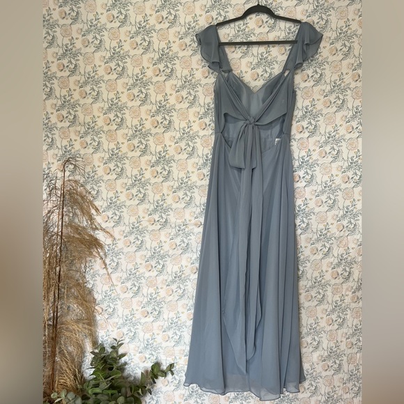 Azazie Blue Maxi Dress - Picture 6 of 10